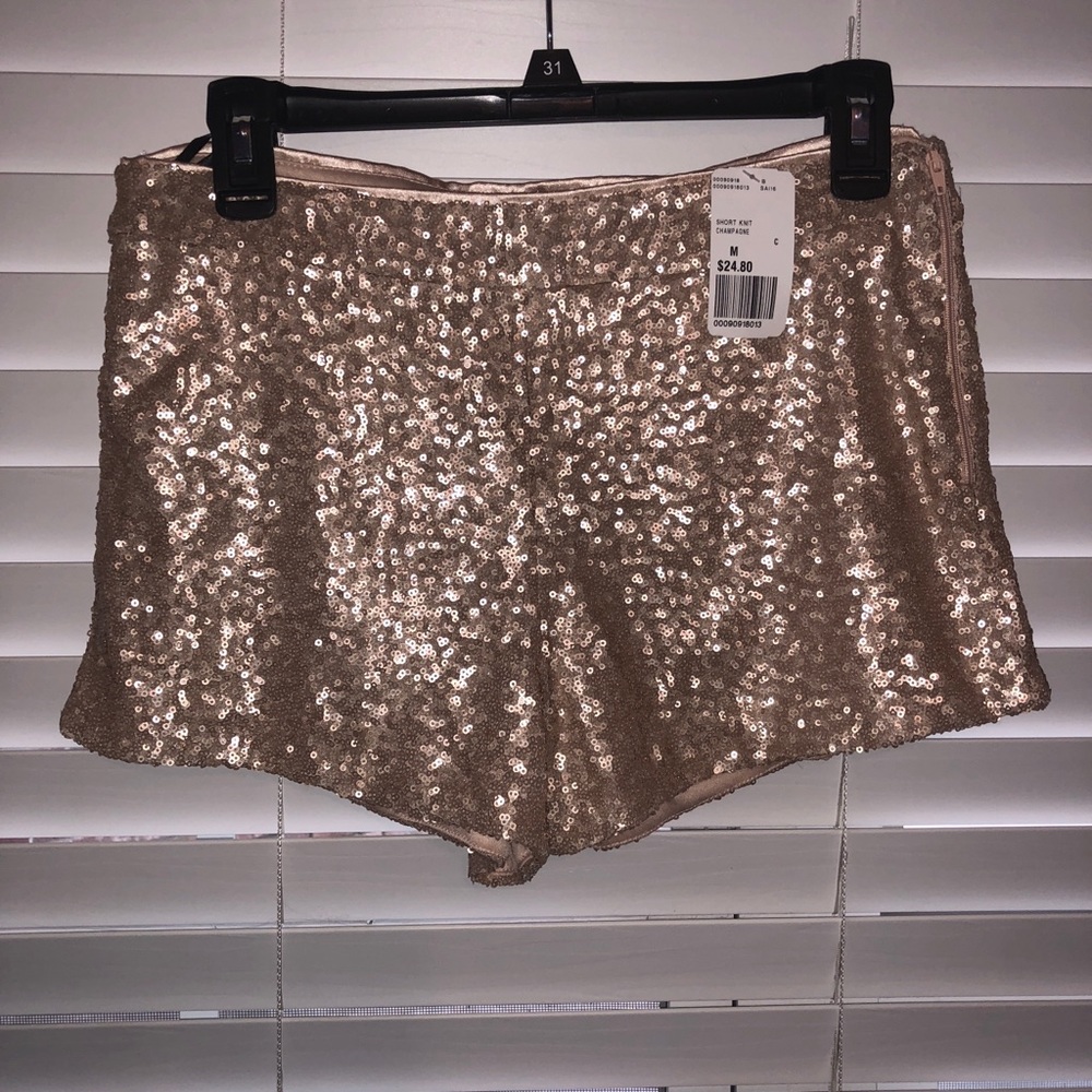 NWT Forever 21 Gold Sequin Shorts
